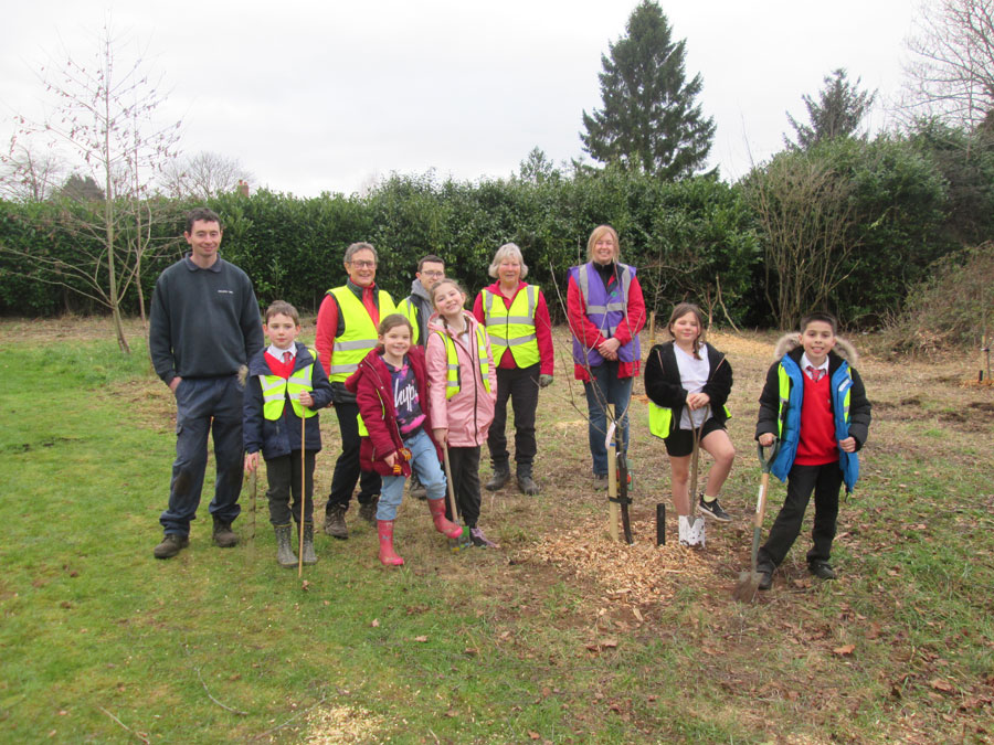 Community Orchard Y4 school cllr orchard planting